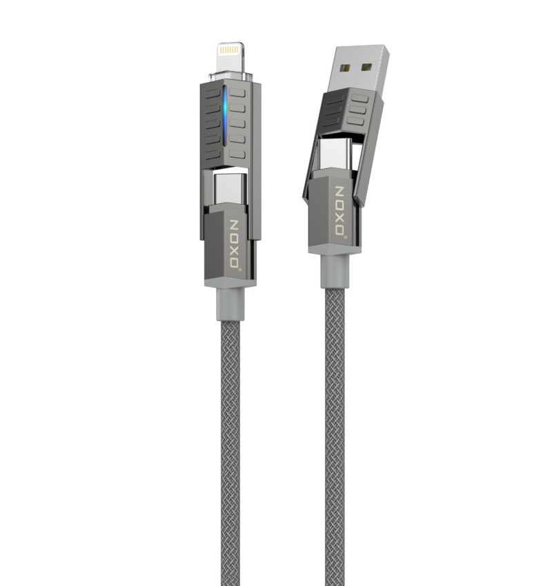 Data Cable 4 in 1 Multifunctional Zinc Alloy 1.2meter length (C-C, C-L, USB-C, USB-L) 60W