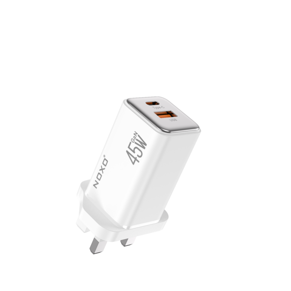 Type A+C Super Fast GaN Charger 45W with Type C cable - UK