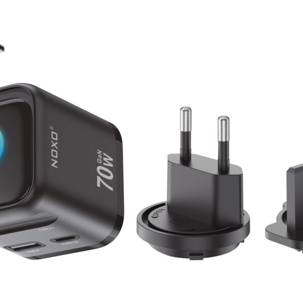 70Watts AI GAN Travel Charger (Built in Retractable Cable & Real Time Power Display)